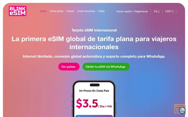 Screenshot of Blink eSIM