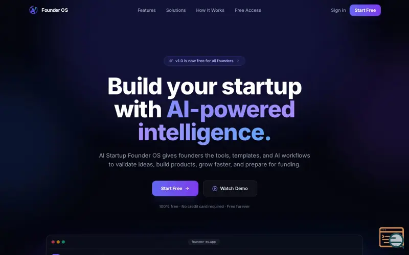 Screenshot of AI Startup Founder OS 