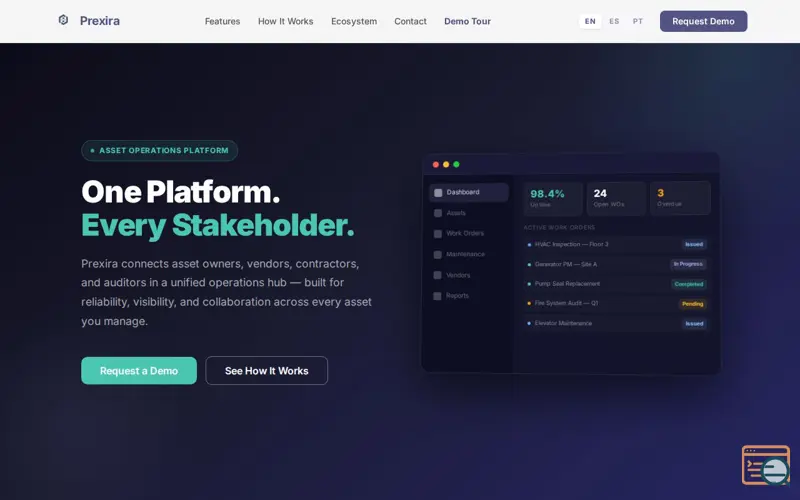 Screenshot of Prexira