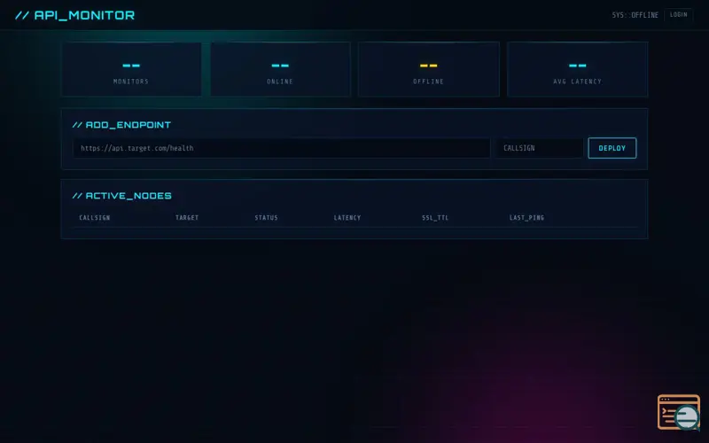 Screenshot of API Monitor // v2.1