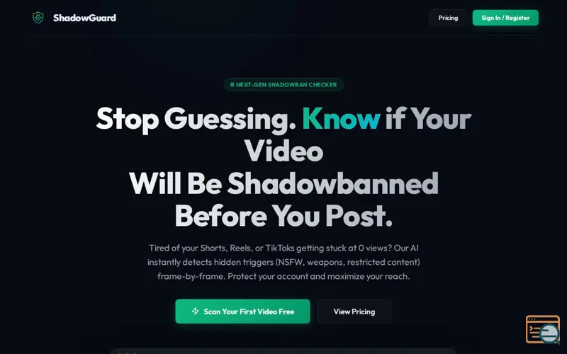 Screenshot of ShadowGuard