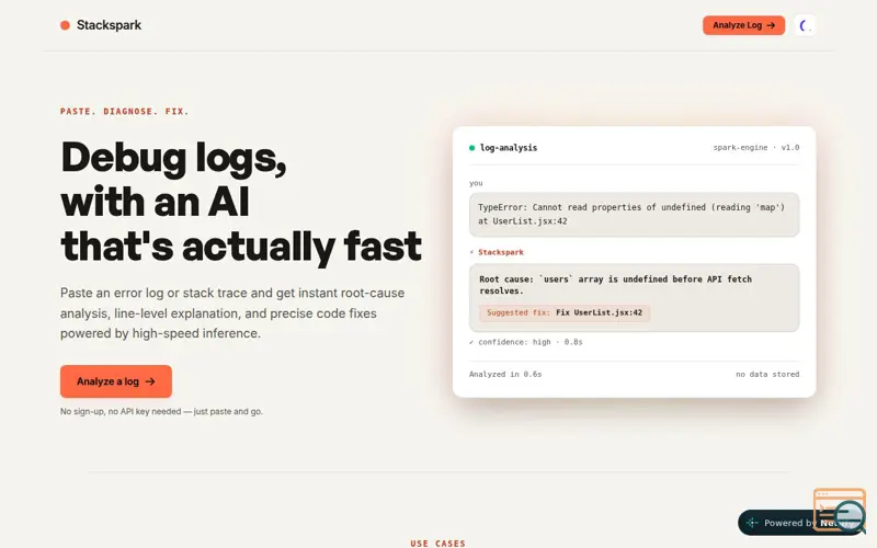 Screenshot of StackSpark