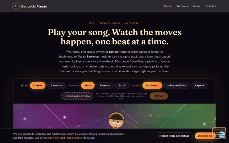 Screenshot of DanceOnMusic