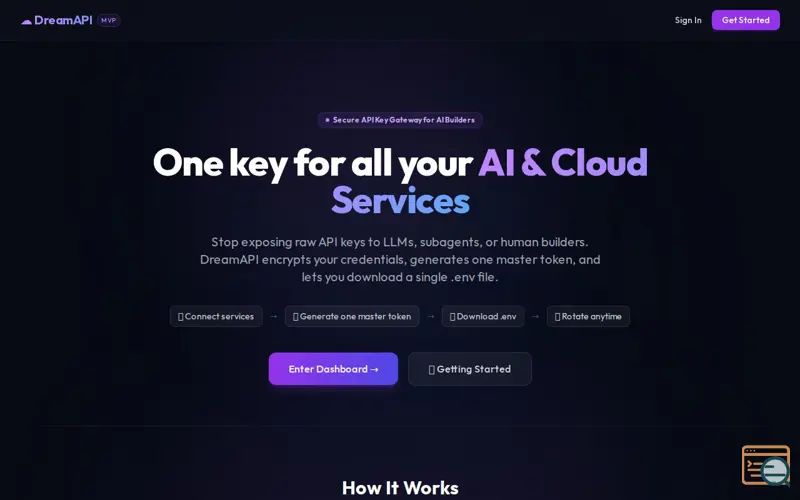 Screenshot of DreamAPI