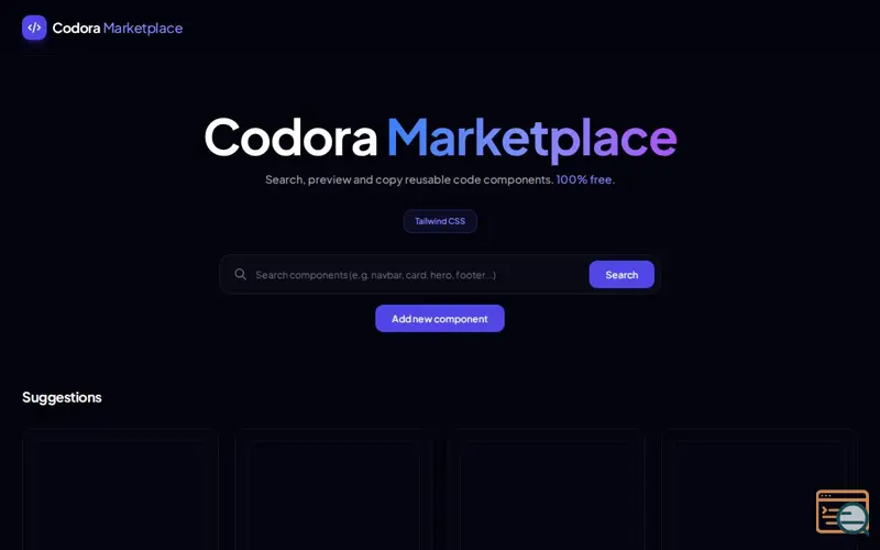 Screenshot of Codora Marketplace