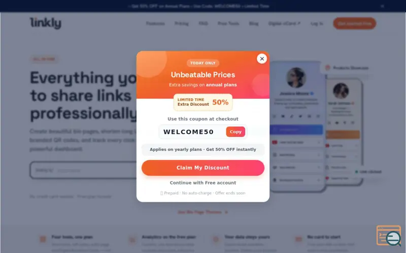 Screenshot of Linkly