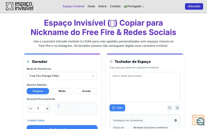 Screenshot of Espaço Invisível