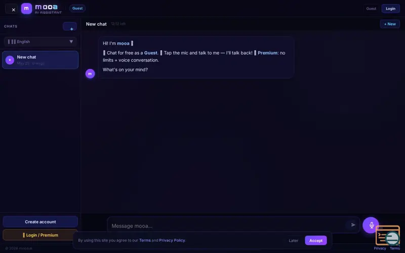 Screenshot of MooA AI Notary