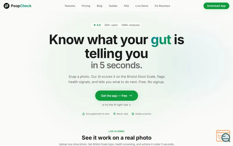 Screenshot of PoopCheck: AI Stool Tracker
