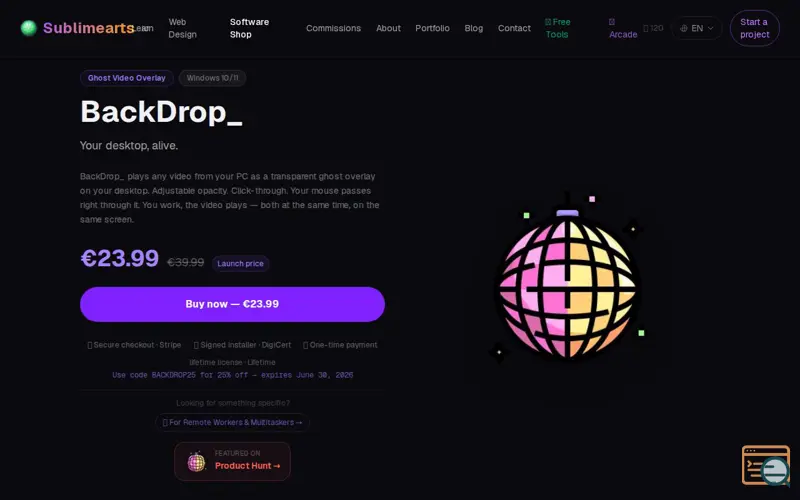 Screenshot of BackDrop_