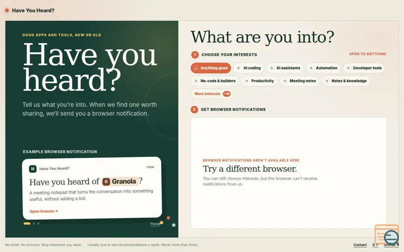 Screenshot of Haveyouheardof