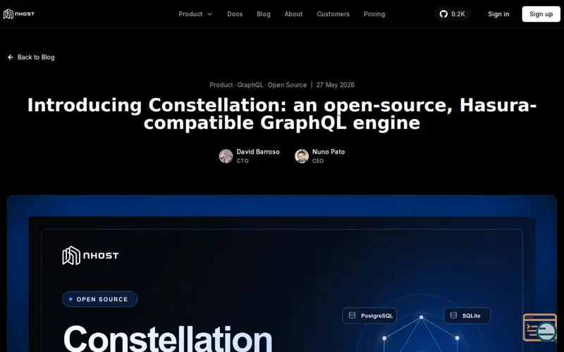 Screenshot of Nhost