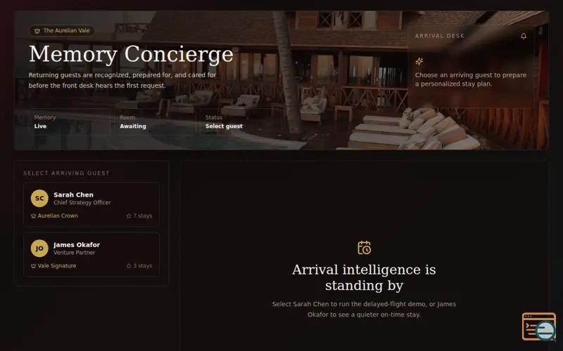 Screenshot of Memory Concierge