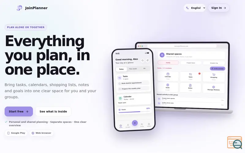 Screenshot of JoinPlanner