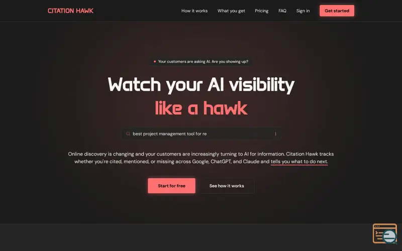 Screenshot of Citation Hawk