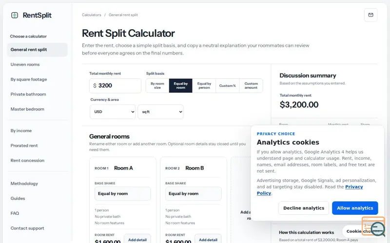 Screenshot of RentSplit