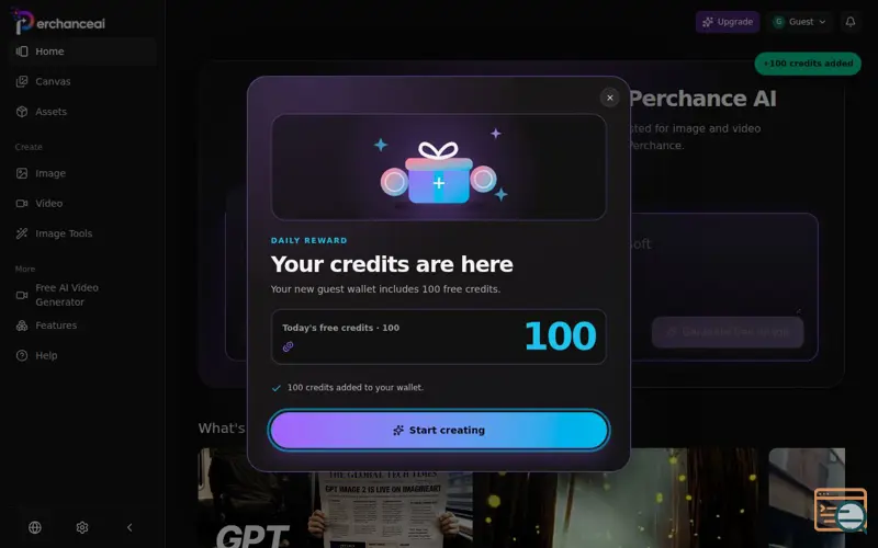 Screenshot of PerchanceAI, a launch using ThatAppShow