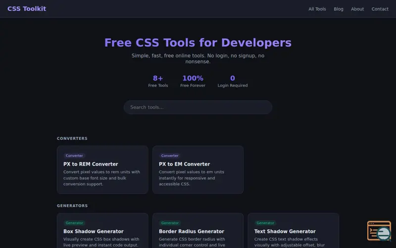 Screenshot of CSS Toolkit