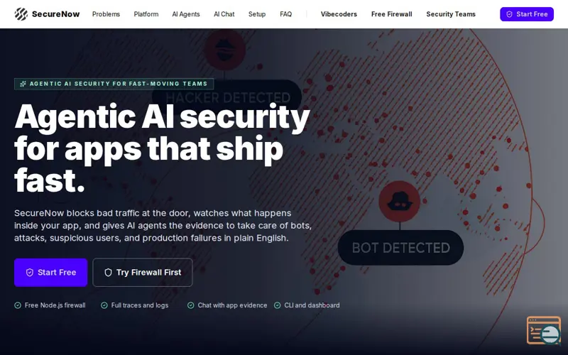 Screenshot of SecureNow