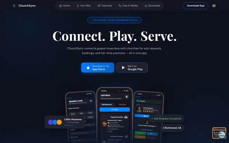 Screenshot of ChurchSync