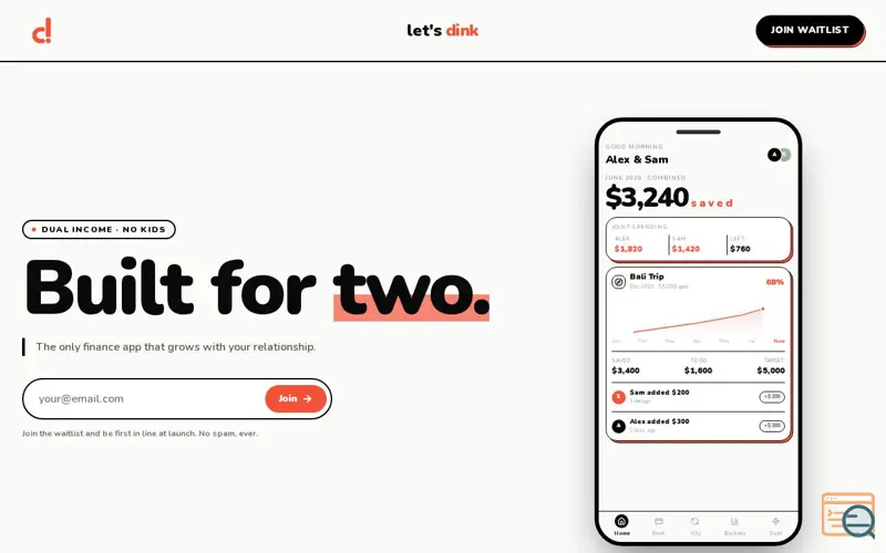 Screenshot of dink — Built for two.