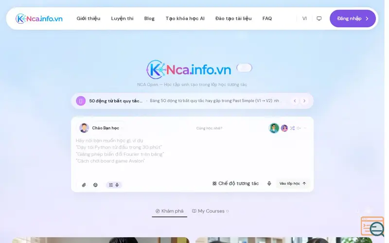 Screenshot of NCA, a launch using OpenMAIC