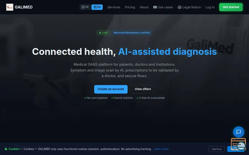 Screenshot of Galimed Ai health Platform