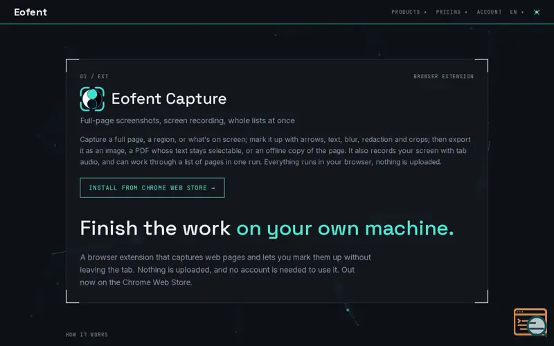 Screenshot of Eofent Capture