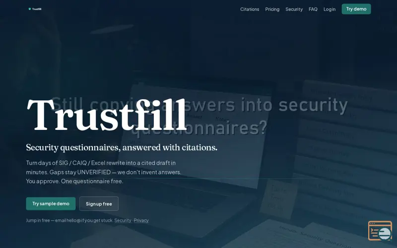 Screenshot of Trustfill
