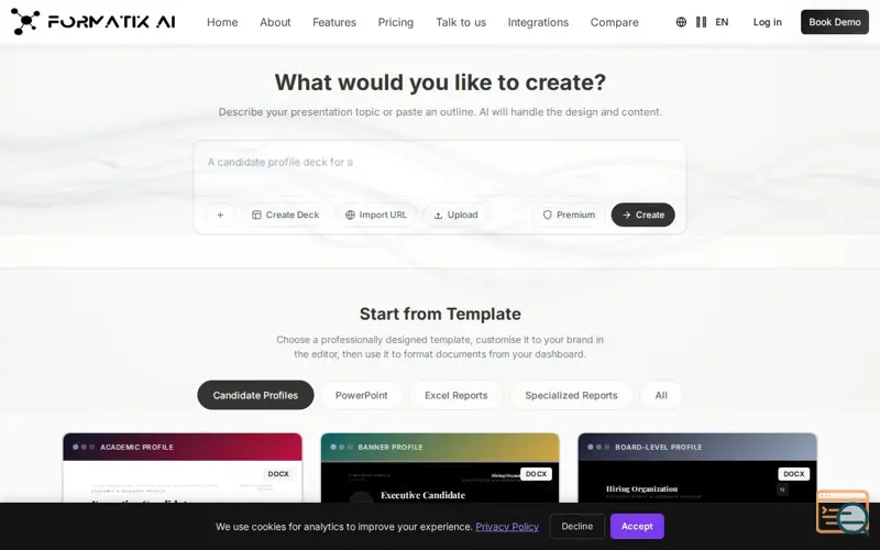 Screenshot of  Formatix.AI