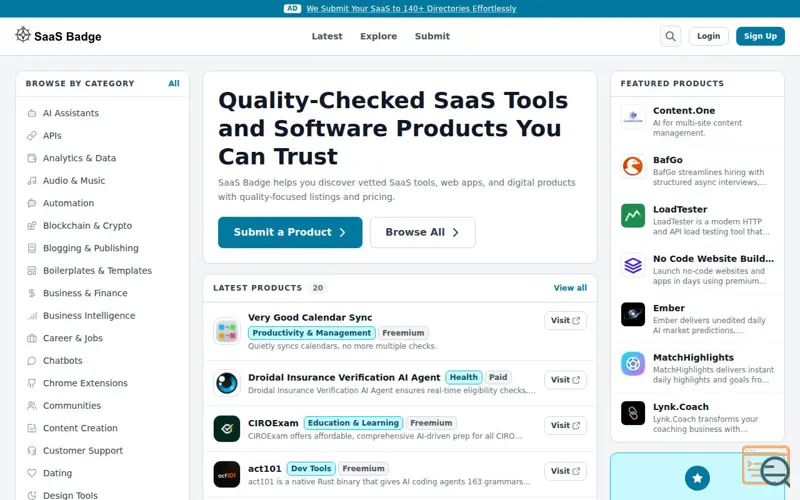 Screenshot of SaaS Badge