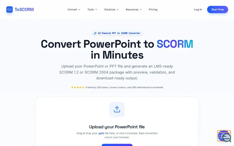 Screenshot of ToSCORM