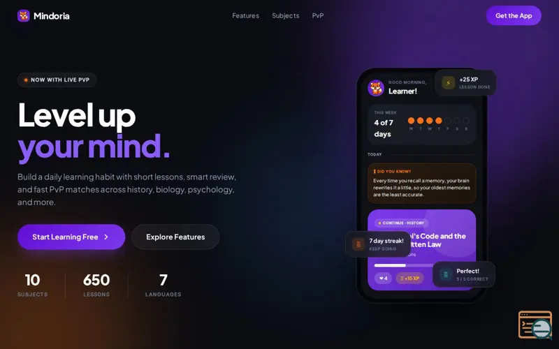 Screenshot of Mindoria: Learn Every Day
