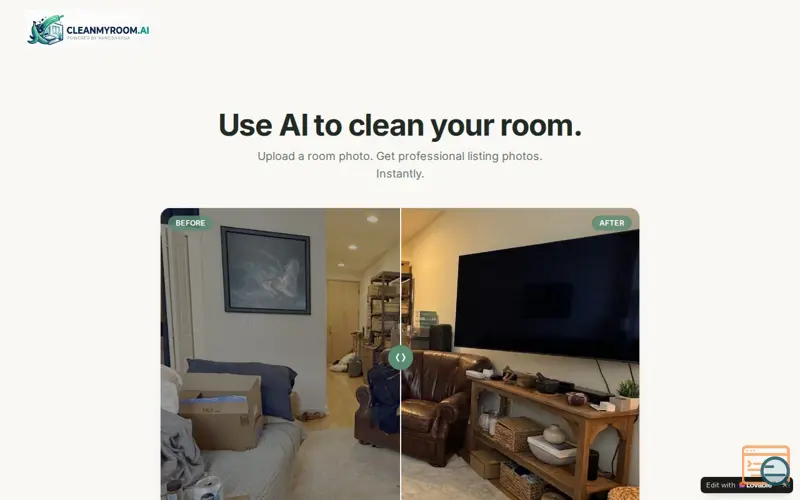 Screenshot of cleanmyroom.ai