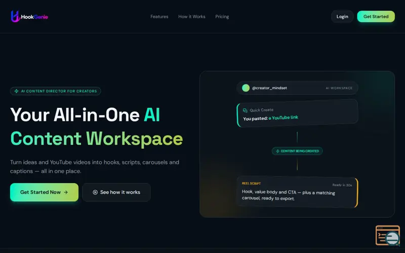Screenshot of HookGenie