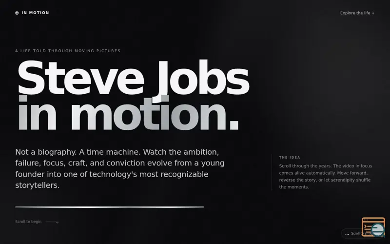 Screenshot of Steve Jobs in Motion