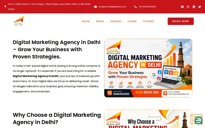 Screenshot of Best Digital Marketing Agency in Delhi, a launch using Pixel Cat