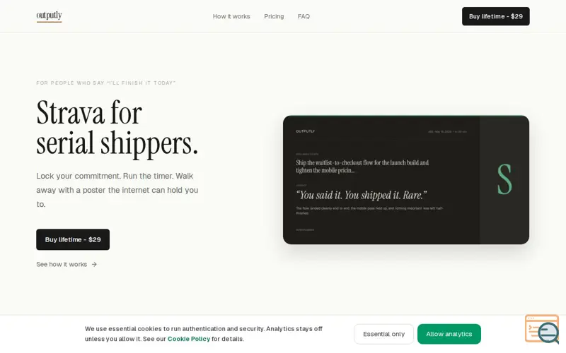 Screenshot of Outputly