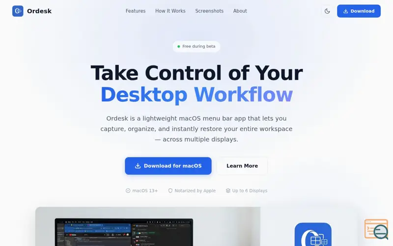 Screenshot of Ordesk