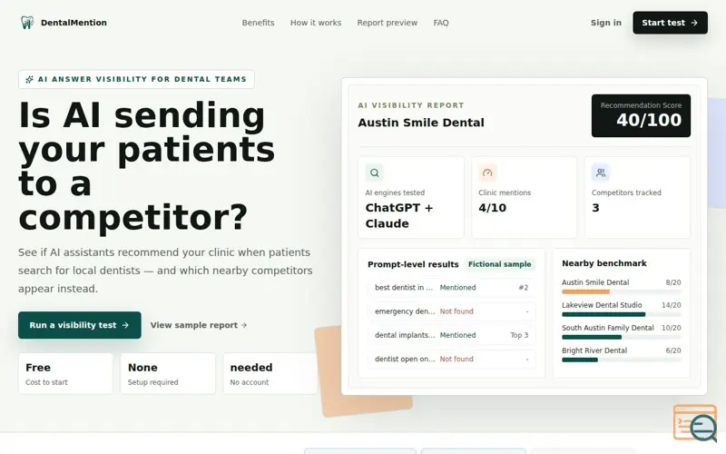 Screenshot of DentalMention