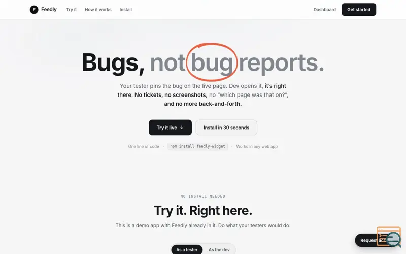 Screenshot of Feedly