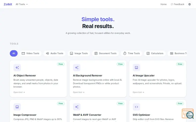 Screenshot of Zolkit.com