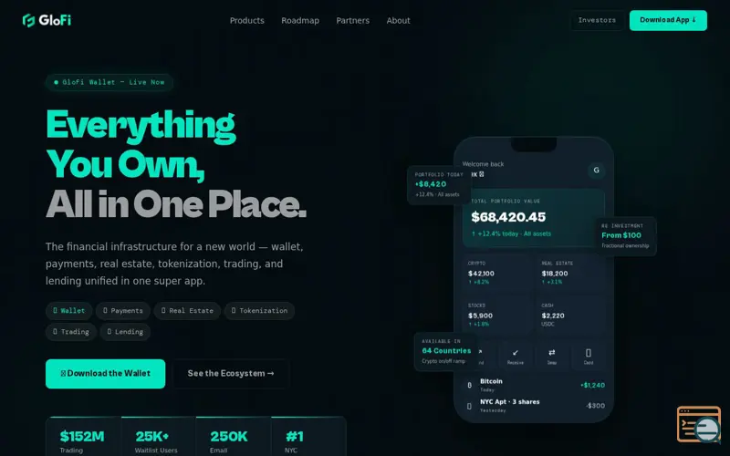 Screenshot of GloFi — AI Crypto Wallet