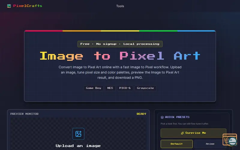 Screenshot of PixelCrafts