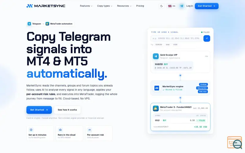 Screenshot of Marketsync