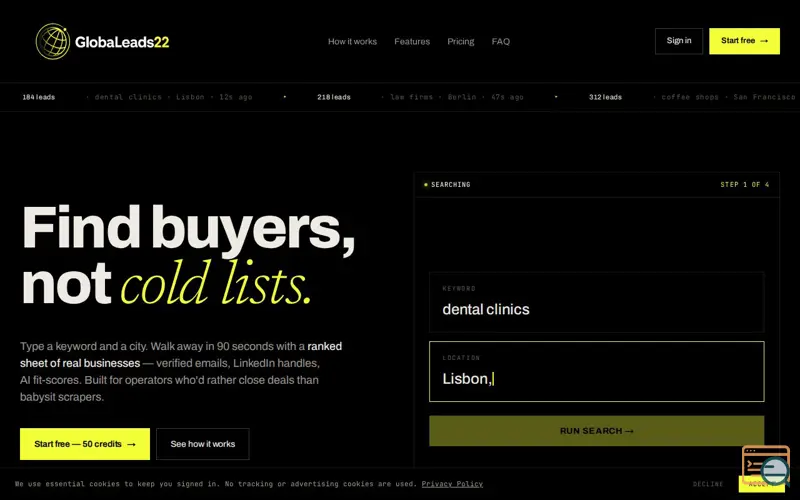 Screenshot of GlobaLeads22