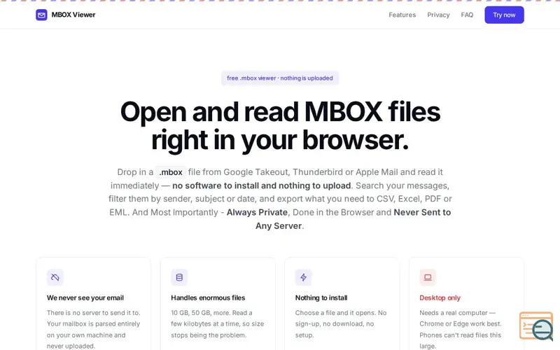 Screenshot of MBOX Viewer