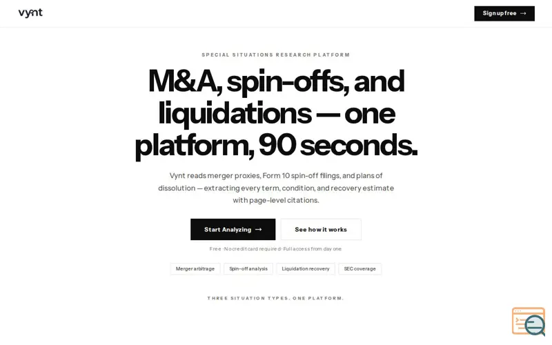 Screenshot of Vynt Financial