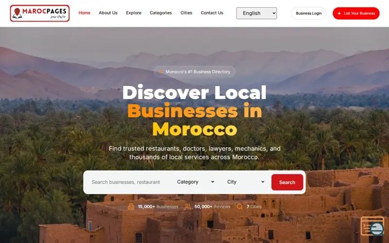 Screenshot of Maroc Pages, a launch using Paid Memberships Pro