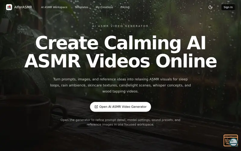 Screenshot of aiforasmr